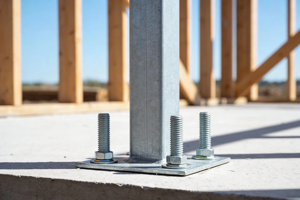 Chantier de construction résidentielle en cours, ouvriers effectuant travaux de maçonnerie et fondations